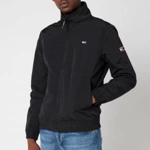 Tommy Jeans Mens Essential Casual Bomber Jacket - Black - L