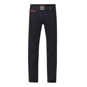 Duke London Mens Kingsize Mario Bedford Cord Trousers With Belt (42L) (Black)