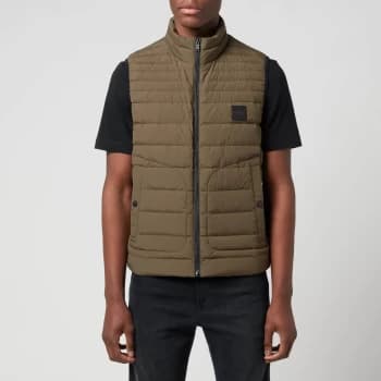 BOSS Casual Mens Oblu Gilet - Dark Green - 50/L