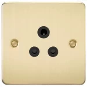 KnightsBridge Flat Plate 5A unswitched socket - brushed brass with Black insert