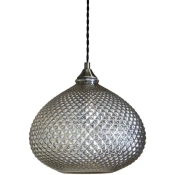 Endon Directory Lighting - Single Pendant Light Champagne Glass, Antique Brass Plate