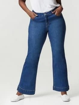 Evans Wide Leg Jean - Mid Wash