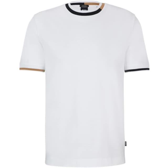 Boss Mens Thompson Short Sleeve Polo Shirt White male S