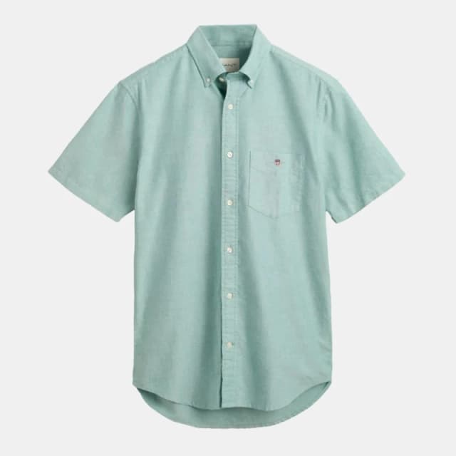 Gant Regular-Fit Classic Short Sleeves Oxford Shirt Green male S