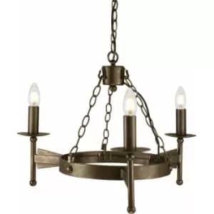 3 Bulb Chandelier Hanging Pendant LIght Old Bronze LED E14 60W Bulb