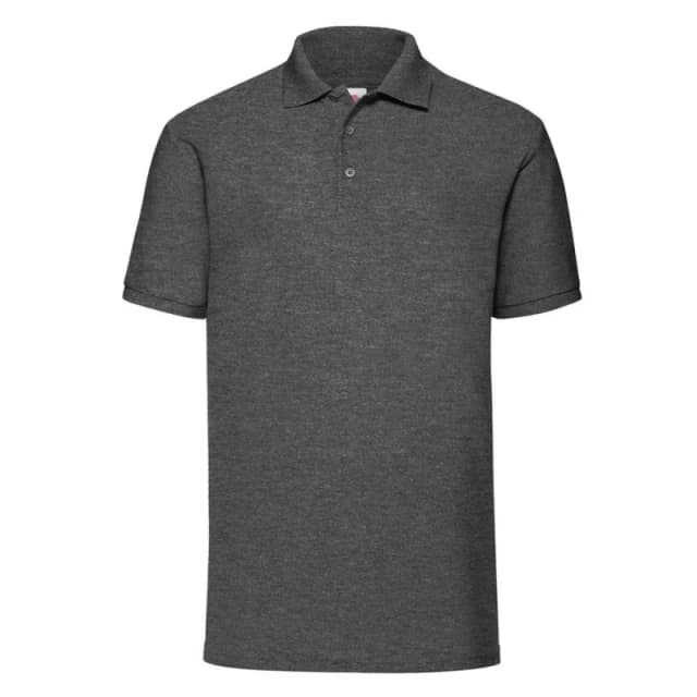 Fruit Of The Loom Fruit of the Loom Men 65 35 Pique Short Sleeve Polo Shirt in Grey Size: Small Grey S Male 5059269750909