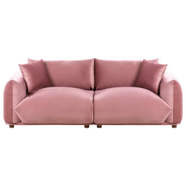 Beliani Sofa 3 Seater Luvos Velvet Pink