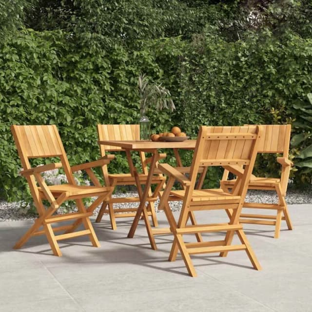 VIDAXL Folding Garden Chairs 4 pcs 55x61x90cm Solid Wood Teak vidaXL 8720845743895