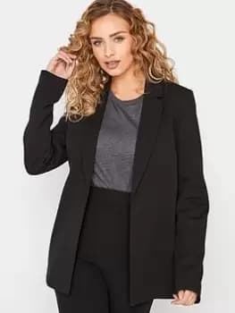 Long Tall Sally Black Scuba Crepe Blazer, Black, Size 12, Women