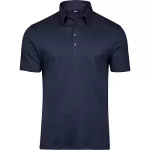 Tee Jays Mens Pima Cotton Interlock Polo Shirt (3XL) (Navy)