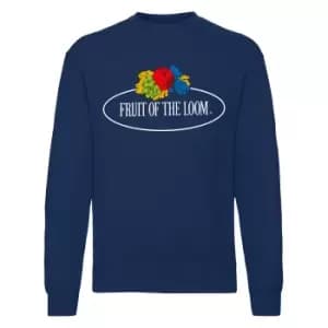 Fruit of the Loom Mens Vintage Big Logo Set-in Sweatshirt (XXL) (Deep Navy)