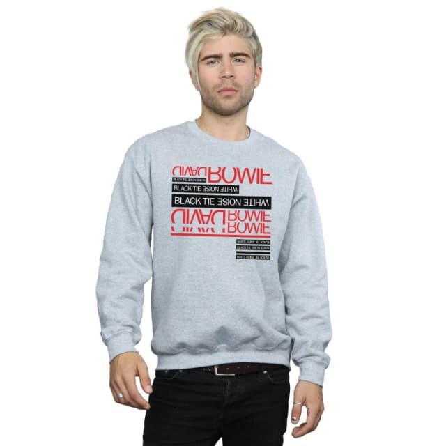 David Bowie David Bowie Men Black Tie White Noise Sweatshirt in Grey Size: Small Grey S Male 5057981566761