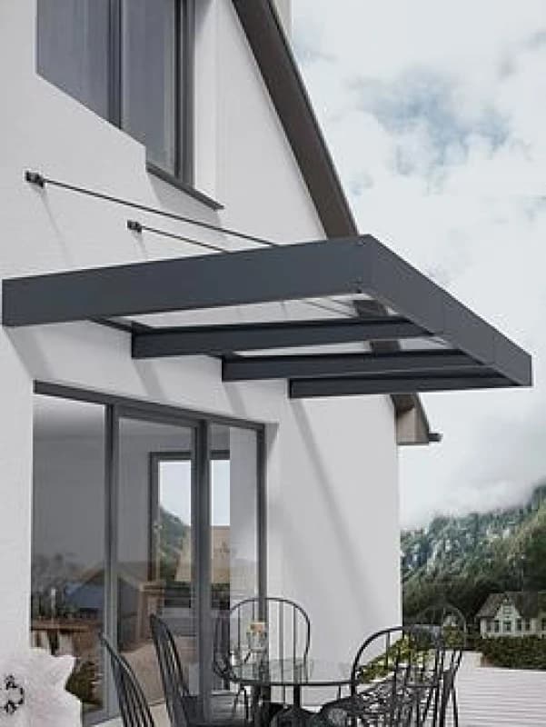 Palram - Canopia Palram Canopia 3000mm XL Sophia Door Awning - Grey Clear