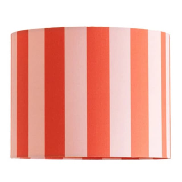 ValueLights ValueLights Callie Colour Clash Orange and Pink Stripe Fabric Drum Lamp Shade Size: Large Multi Large Unisex 5016529272229