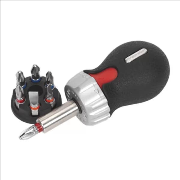 SEALEY AK64908 Fine Tooth Ratchet Screwdriver Set 8pc Stubby Platinum Series