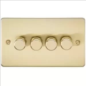 KnightsBridge Flat Plate 4G 2 way 10-200W (5-150W LED) trailing edge dimmer - Brushed Brass