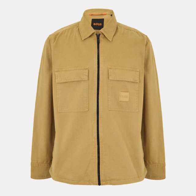 Boss Mens Lovel Zipped Overshirt Medium Beige male S