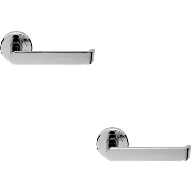 Loops 2x Flat Faced Lever on Concealed Fix Round Rose 50.5mm Diameter Polished Chrome Multi
