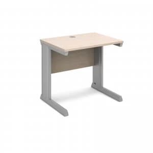 Vivo Straight Desk 800mm x 600mm - Silver Frame Maple Top