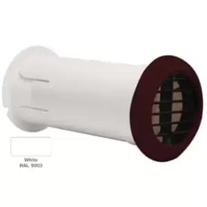 Manrose Dhriwkwbs Deluxe Quick Fit Internal Wall Kit with Backdraft Shutter - White