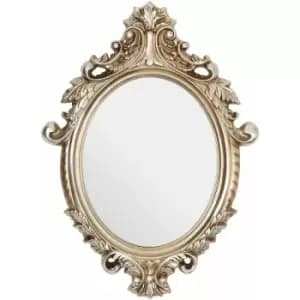 Champagne Finish Garlanded Oval Wall Mirror - Premier Housewares