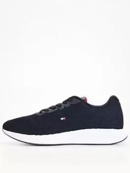 Tommy Hilfiger Lightweight Runner Knit Flag Trainer - Blue Size 41, Men