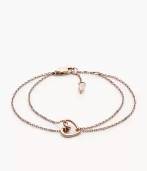 Fossil Women Rose Gold-Tone Stainless Steel Chain Bracelet