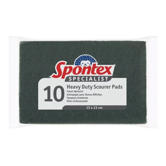 Spontex Specialist Heavy Duty Pads Green (10 Pack) 19500136