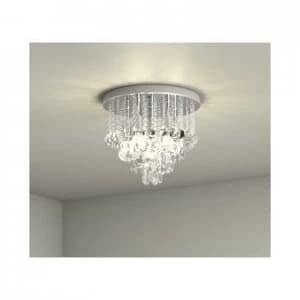 Chrome Round Crystal Plate 9 Light Chandlier