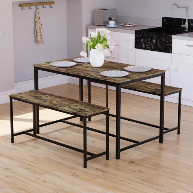 Lassic Vida Designs Brooklyn 4 Seater Dining Set Dark Wood unisex 4 Seater