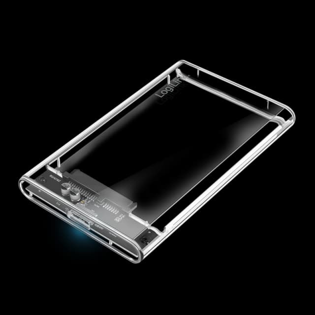 LogiLink 2.5" Extern. Encl. USB 3.0. screwless. transparent