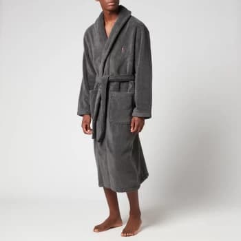 Polo Ralph Lauren Mens Cotton Terry Dressing Gown - Dark Slate - L/XL