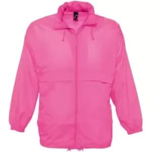 SOLS Unisex Surf Windbreaker Lightweight Jacket (XS) (Neon Pink)