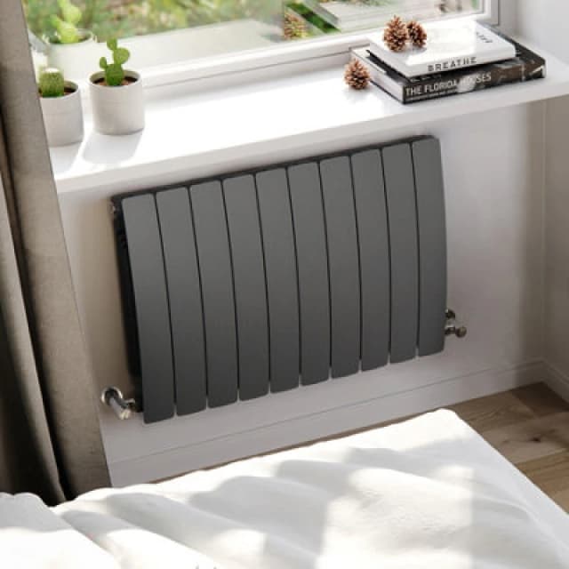 Terma Bergamo Graphite Hydronic Horizontal Designer 3842Btu Radiator, (W)800mm X (H)590mm