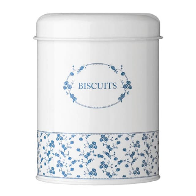 Premier Housewares Maison by Premier Blue Rose Biscuit Canister White