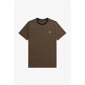 Fred Perry Stripe T Shirt - Brown
