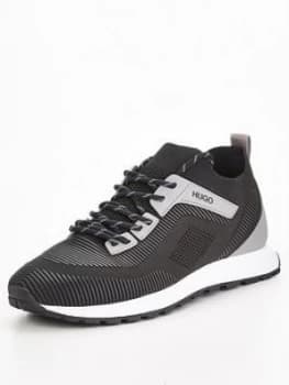 Hugo Boss Icelin Knit Runner Trainers Black Size 10 Men
