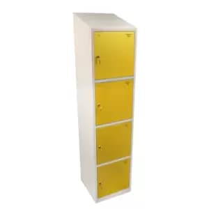 Four Tier Hero Metal Locker, Blue Doors, 1950H x 450W x 450D