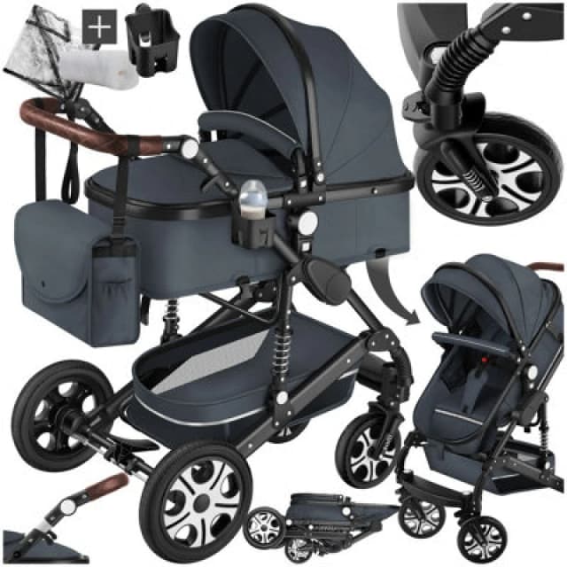 tectake Pram Mathias in Dark Grey Dark Grey Unisex