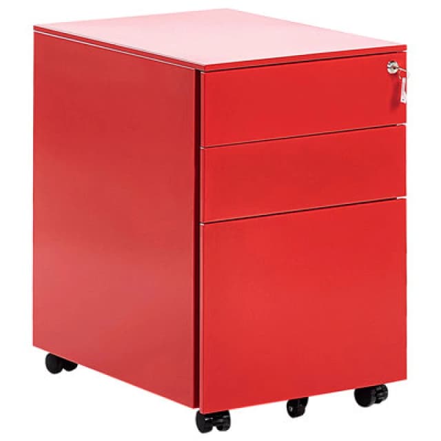 Beliani Storage Unit Cami Metal Red
