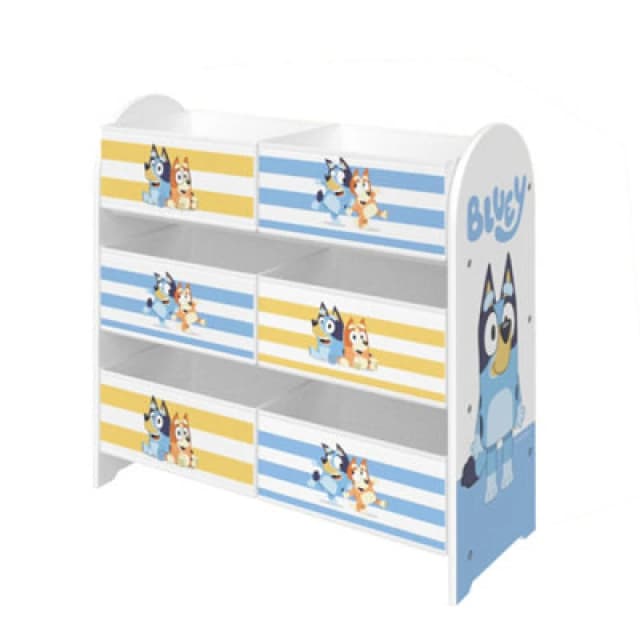 Bluey Toy Storage Unit, 6-Box Organizer For Bedroom, Easy Assembly And Clean Up