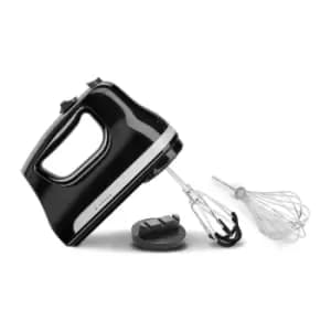 KitchenAid 5KHM6118BOB Hand Mixer 6 Speed With Flex Edge Beaters, Onyx Black