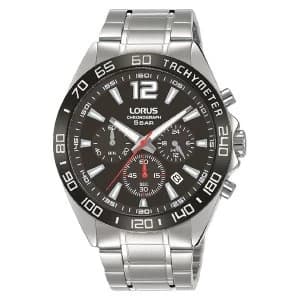 Lorus RT335JX9 Mens Chronograph Watch with Sunray Black Dial
