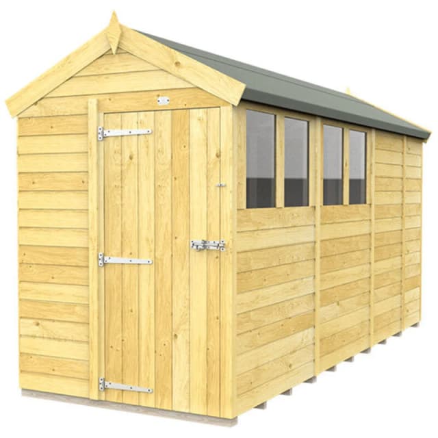 Flat Pack Sheds DIY Sheds 5 x 13 Apex Shed, Brown 5X13AFF