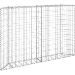 Trapezium Gabion Raised Bed Galvanised Steel 150x20x100cm Vidaxl Silver