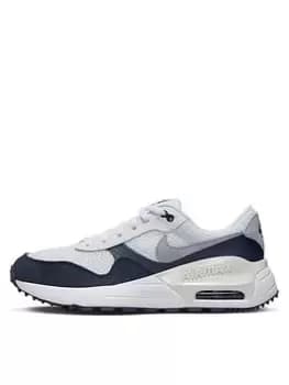 Nike Air Max Systm Junior Unisex Trainers, White/Blue, Size 4
