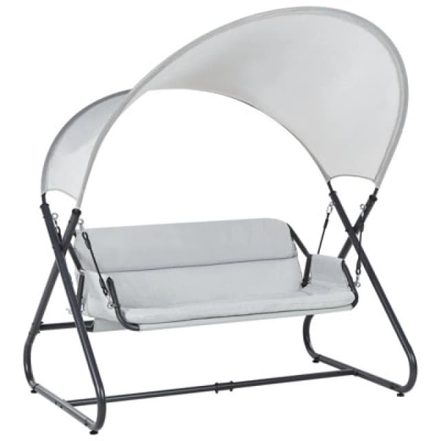 Beliani Patio Swing Solagna Metal Light Grey