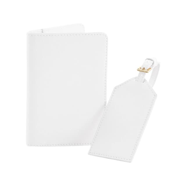 Bagbase Mens Boutique Passport Holder & Luggage Tag Set in White White Male One Size