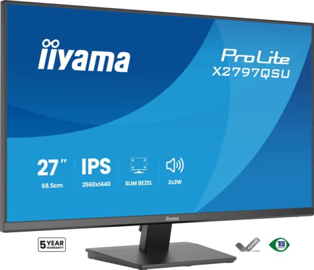 iiyama iiyama ProLite X2797QSU-B1 computer monitor 68.6cm (27") 2560 x 1440 pixels Quad HD LED Black X2797QSU-B1