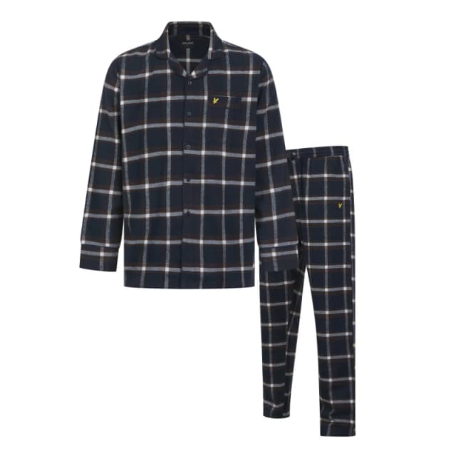 Lyle and Scott Mens Flannel Long-Sleeve Pyjama Sets Long Sleeve Pyjama Sets S Blue 33118218350